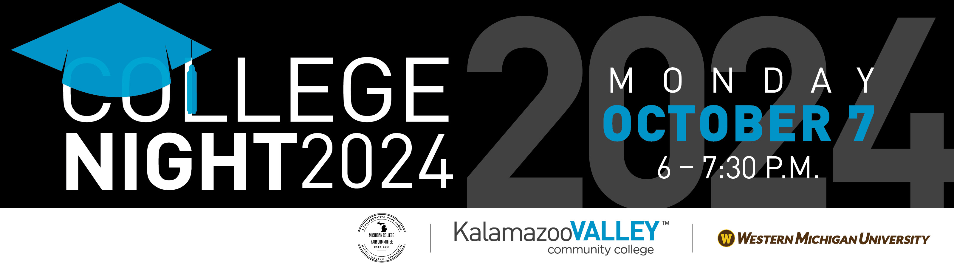 2024 Greater Kalamazoo Area College Night on Monday, October 7 at Kalamazoo Valley Community College’s Texas Township Campus